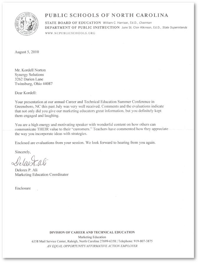 reference letter for kordell norton from the north recommendation letter to attend a conference